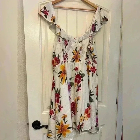 ✨️Old Navy woman's white floral Hawaiian Tropical Print Dress Size XXL - Picture 3 of 4